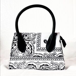 White Bandana Paisley Hand Bag